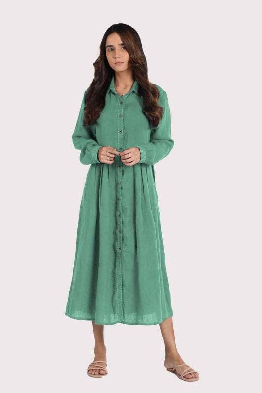 NEW 100% Linen Skylah Long Sleeve Maxi Dress