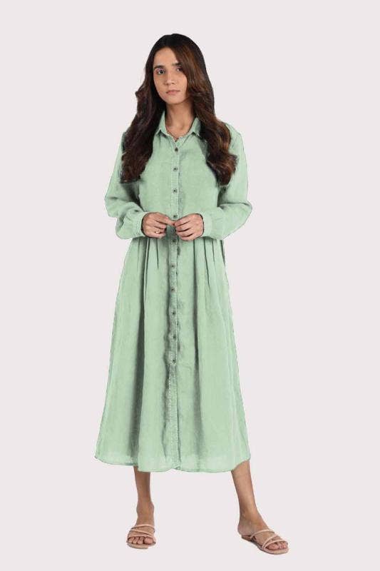 NEW 100% Linen Skylah Long Sleeve Maxi Dress