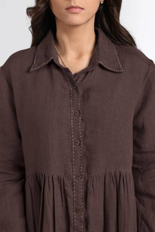 NEW 100% Linen Skylah Long Sleeve Maxi Dress