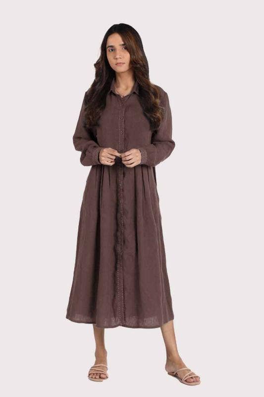 NEW 100% Linen Skylah Long Sleeve Maxi Dress