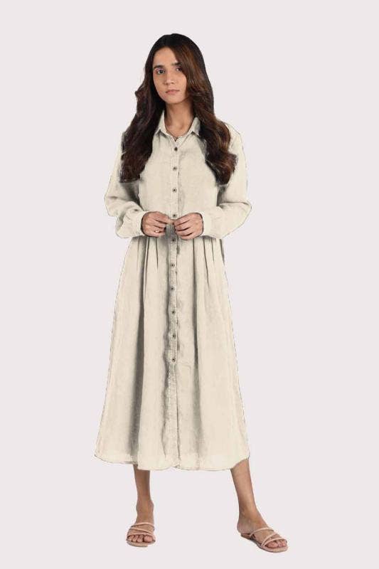 NEW 100% Linen Skylah Long Sleeve Maxi Dress