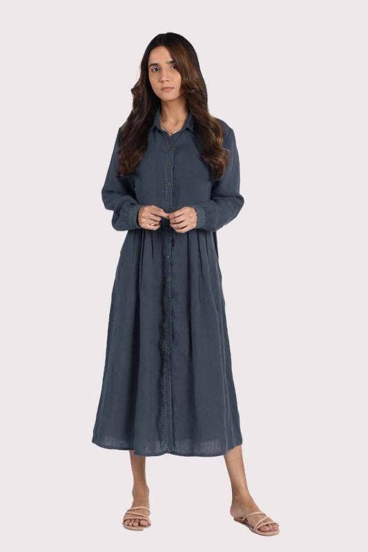 NEW 100% Linen Skylah Long Sleeve Maxi Dress