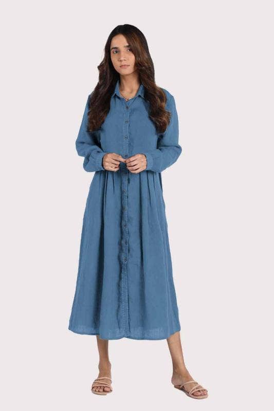 NEW 100% Linen Skylah Long Sleeve Maxi Dress
